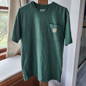 Like New Heathered Green Short Sleeve Carhartt T-shirt, Men's S Loose Fit